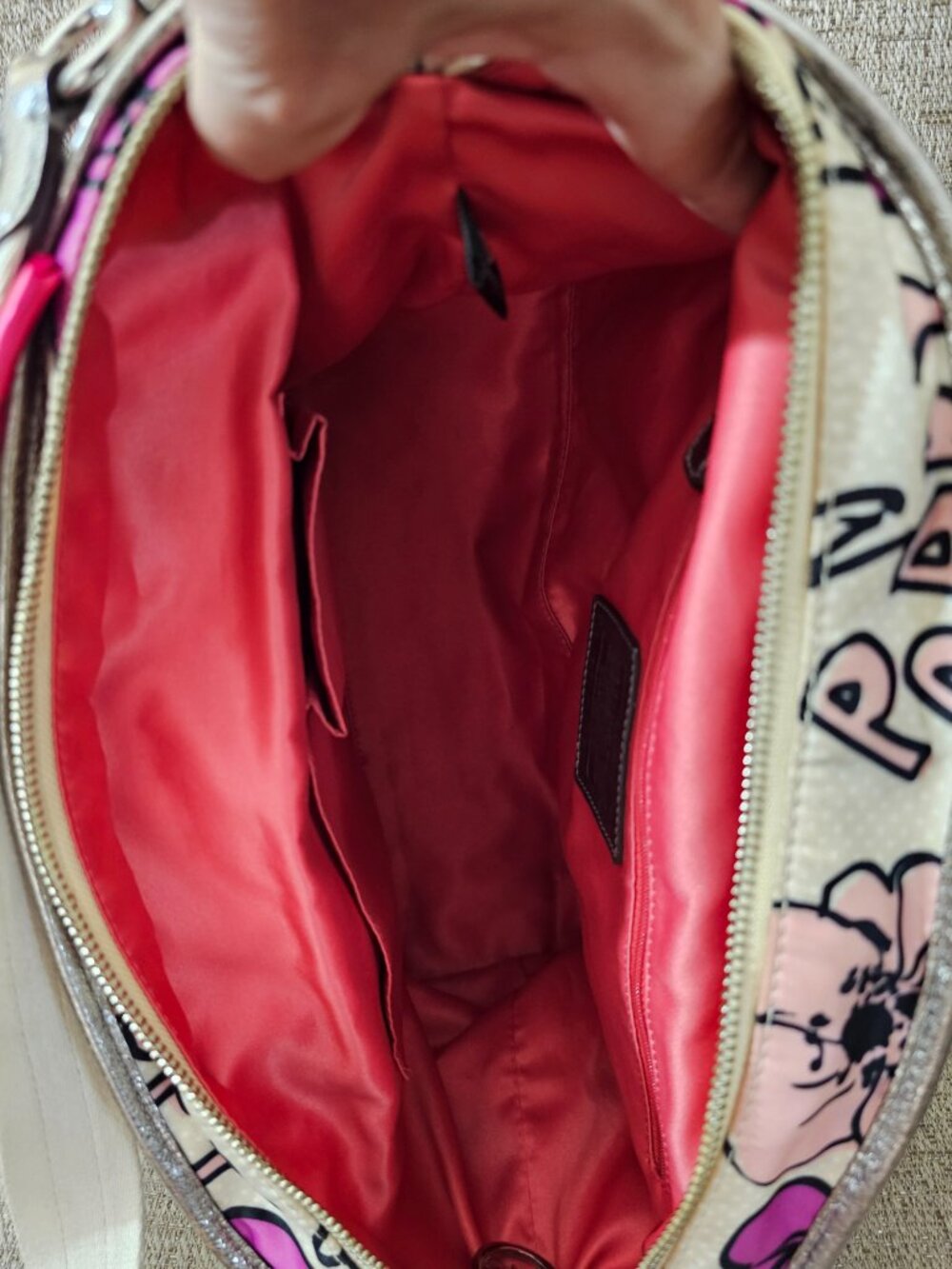 COACH Poppy 16308 Pop C Graffiti Pink Bow Satchel Crossbody Bag- 4 Hangtags! - Picture 11 of 16